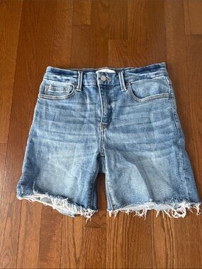 Women's Light Blue Distressed Denim Shorts